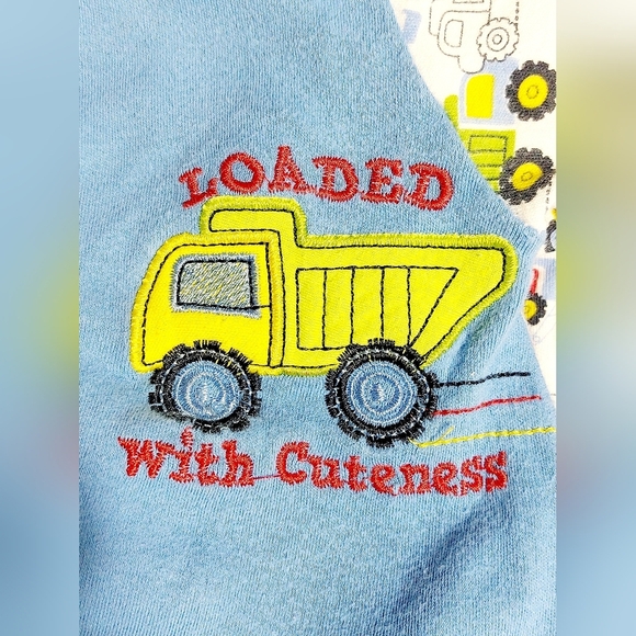 🦃Duck Duck Goose 0-3 mo dump trunk footie one piece "Loaded with Cuteness" - Picture 6 of 6